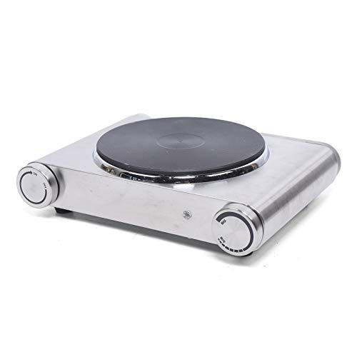 Premium Kochplatte Elektrisch Einzeln 1500W – Edelstahl Herdplatte Elektrisch leistungsgesteuerte Regelung, Überhitzungsschutz, Solide Elektro