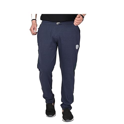 Image of SK Wardrobe Men's Solid Cotton Track Pant | Full Elastic Waistband | Regular Fit Casual Lower for Gym, Home, Lounge Full Length Solid Bottom Wear for Men