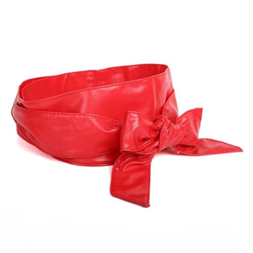 PRETYZOOM Self Tie Bowknot Belt Wide Pu Sash 22-30in Waist Fit 2.25m Length for Women's Dresses Tunics