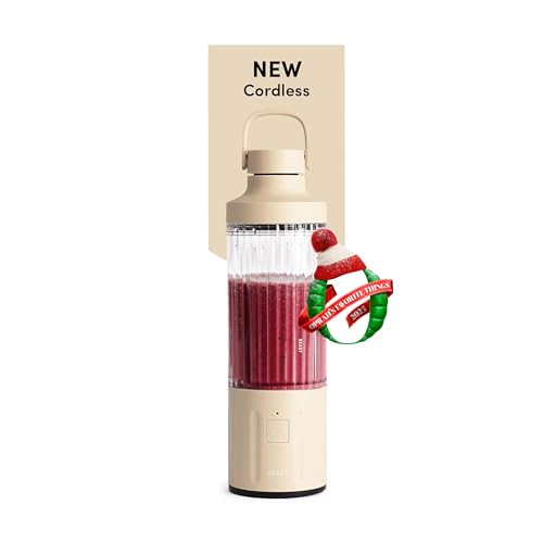 Beast GO Cordless, Premium Portable Blender for Shakes & Smoothies, 22oz Blending Vessel, Blends Ice & Frozen Fruit, Rechargeable USB-C Battery, Drinking Lid and Straw System (Sand)