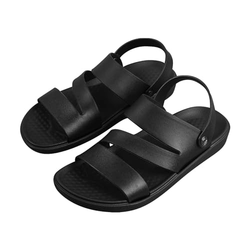Summer Sandals Men, Men's Sports Summer Beach Slippers Sliding Outdoor Remote Sandal Sale Clearance (Black 6.5 UK)