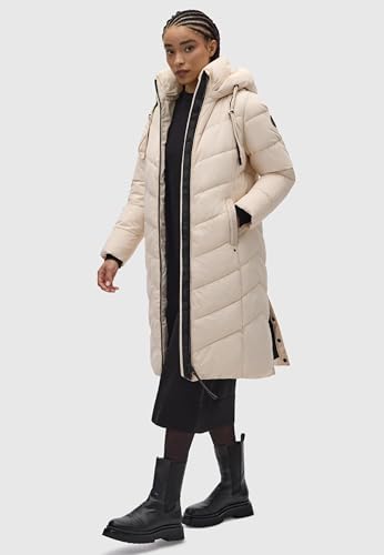 Marikoo Women’s Winter Jacket with Hood | Cozy Cream Quilted Puffer Coat for Ultimate Warmth in XL - Image 5