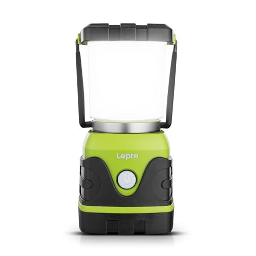 LE 1000LM Battery Powered LED Camping Lantern, Waterproof Tent Light with 4 Light Modes, Camping Essentials, Portable Lantern Flashlight for Camping, Emergency Light, Power Outages, Not Rechargeable
