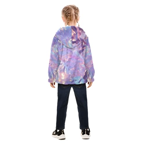 Gemstone Glitter Pink Purple Yellow Girls Sherpa Lined4