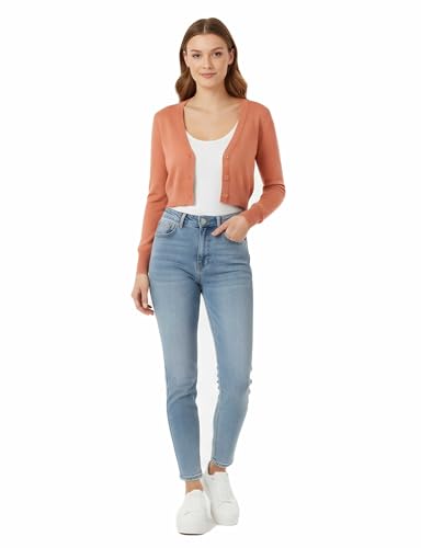 Image of Allsense Women's Cropped Bolero Shrug Cardigan | 3 /4 Sleeve, Button Down, Lightweight Knit Sweater