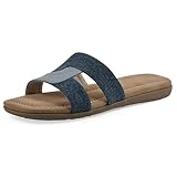 CLIFFS BY WHITE MOUNTAIN Women's Fraida Slide Sandal, Mid-Blue/Denim, 9 M