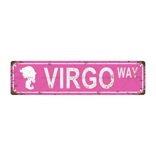 Virgo Star Sign Zodiac Sign Vintage Metal Tin Sign, Street Sign, Home Decor, Room Decor, Wall Decor, Bathroom Decor, Bar Decor, Cafe Decor, Garage Decor, 16 x 4 Inch