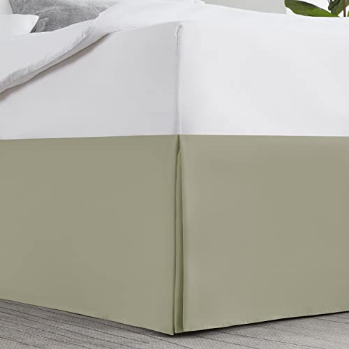 Image of Nestl Green Bed Skirt King Size - King Bed Skirt 14 Inch Drop - Brushed Microfiber Bed Skirts - Hotel Quality Pleated Bed Skirt - Shrinkage & Fade Resistant
