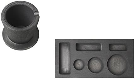 Kit de fusión de antorcha de 14, 12, 1 oz, taza de crisol de grafito combinado dorado con base