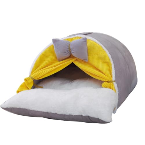 Cutdred 猫 ベット 犬用ベッド ペット ベッド 猫 ベッド ドーム型 暖簾付き ペットベッド 厚手 暖かい 猫ハウス 洗える クッション付き ペットハウス おしゃれ 可愛い 小型犬ベッド 防寒保温 猫こたつ ネコ寝床 猫の家 居心地良い 犬猫兼用