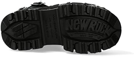 New Rock WALL373-S5 Mens Black Leather Platform Goth Boots 8.5 | Image 7