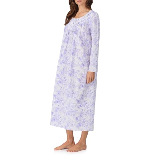 Image of Eileen West 100% Cotton Long Sleeve 50 inch Nightgowns for Women
