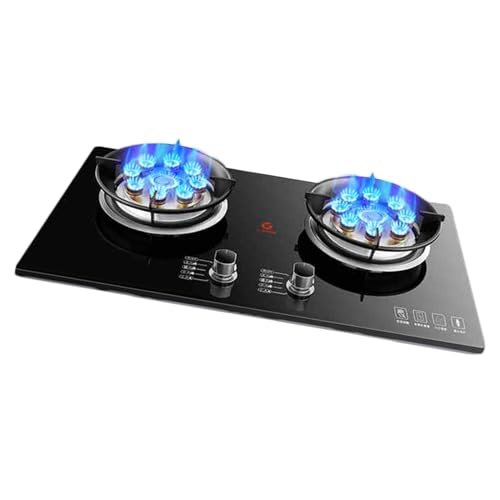 Cocina de gas de sobremesa de 5,2 kW con dos quemadores y nueve cavidades integradas for restaurantes y puestos de comida familiares.(NG)
