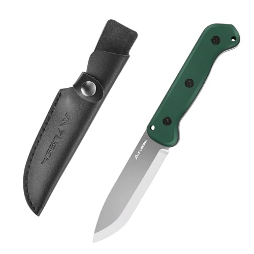 FLISSA Sheath Knife, Outdoor Knife, D2 Steel Blade, Full Tang Construction, Outdoor DIY, Mountain Climbing, Camping, Disaster Prevention, Fishing, Includes Dedicated Sheath Included, Total Length 9.8