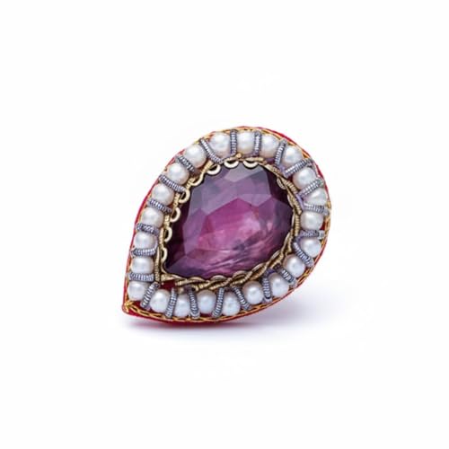 Image of SANJOYA by EVERSTYLISH Embroidered Ring for Women | Shell & Beaded Adjustable Statement Ring | Ethnic Jewelry for Weddings & Festive Occasions