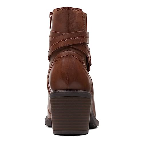 Clarks Clarks Women's Scene Star Mid Calf Boot, Dark Tan Leather, 6 Medium US