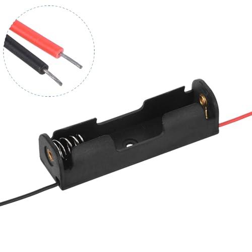 QUARKZMAN 1 x 1,5V AA Batteriehalter x 2 Stück 2-Draht-Federbelastete Batteriebox für elektronische DIY, Schwarz