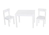 Cantos redondeados roba-kids Set de Mesa y Dos sillas de Juego con Decoraciones de Estrellas, Color Blanco Baumann 450017D190
