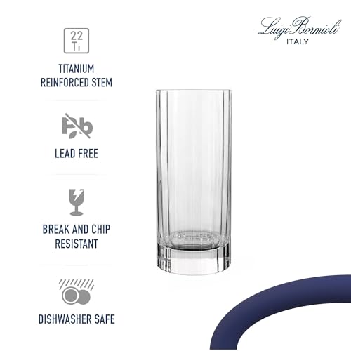Luigi Bormioli - Bach - Hi Ball Drinking Glasses - SON.hyx Crystal - Highly Resistant to Breakage - Dishwasher Safe - Made in Italy - Set of 4