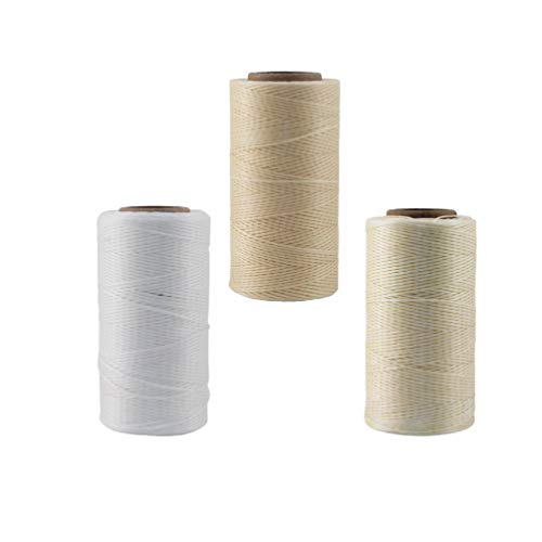 Exceart 3 peças de cordas trançadas de couro encerado para costura de fios para artesanato de couro