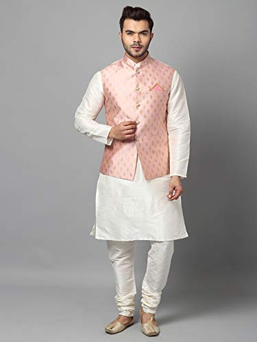 Image of Uri and MacKenzie Men's Silk Blend Kurta Pajama with Designer Ethnic Nehru Jacket /Modi Jacket