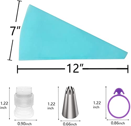 Spritzbeutel Mit Tüllen, Torten Zubehör Set zum Backen mit Spritzbeutel Wiederverwendbar und Spitzen, Standardkonverter… - Image 8