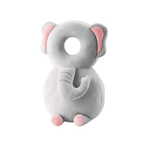 Image of XIGUI Baby Head Protector, Toddlers Head Safety Pad Cushion, Adjustable Toddlers Head Safety Pad Cushion Backpack, Baby Back Protection for Crawling & Walking, for Age 4-24Months (Gray-Elephant)