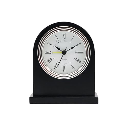 Tischuhr Analog Holz, Wecker Analog Retro Holz Wecker Nachttischuhr Kinder Wecker Kaminuhr Analog Batteriebetriebe Leise Tischuhr ohne Ticken Wecker für Schlafzimmer Büro, Kinderzimmer, 12cmx10cm