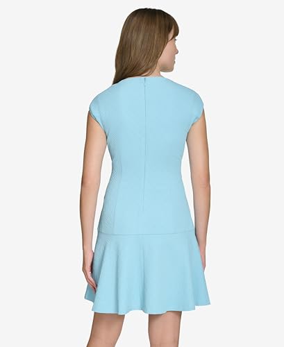 Tommy Hilfiger Women's Split Neck Flared Hem Fitted Through HIPS Sheath Dress4