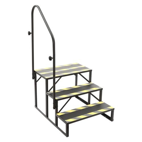 Escalera de 3 peldaños con barandales y carga 450 lbs miniatura 1