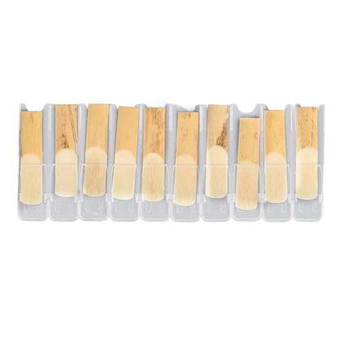 10 Pack Bb Clarinet Reeds, Strength 2.5 Traditional Reeds for Clarinet Beginner and Player Thinner Tip Unfiled Cut
