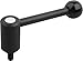 Kipp 06380-3A52X60 Steel/Plastic Knob Adjustable Tension Lever with 1/2-13" External Thread, Inch, Powder Coated, 0 Degree Handle, Size 3, 60 mm Screw Length