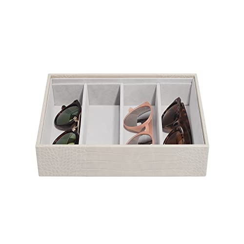 Stackers – Boîte à bijoux et lunettes de soleil classique, gris croco, taille M