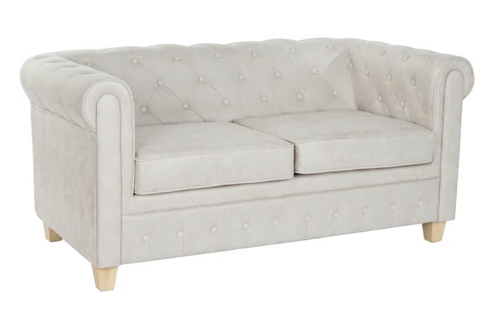 DRW Sofa Chester Blanco de plazas Blanco 111X54X88 cm