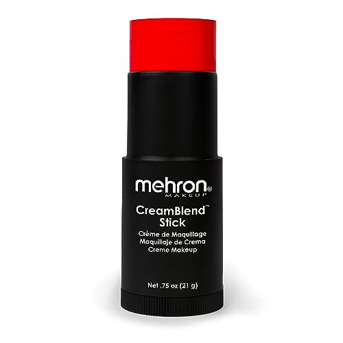 Image of Mehron Makeup CreamBlend Stick | Face Paint, Body Paint, & Foundation Cream Makeup | Perfect for Halloween .75 oz (21 g) (Really Bright Red)