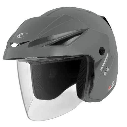 Amazon.co.jp: Komine HK-165 ERA Motorcycle Helmet, M, Basalt Grey