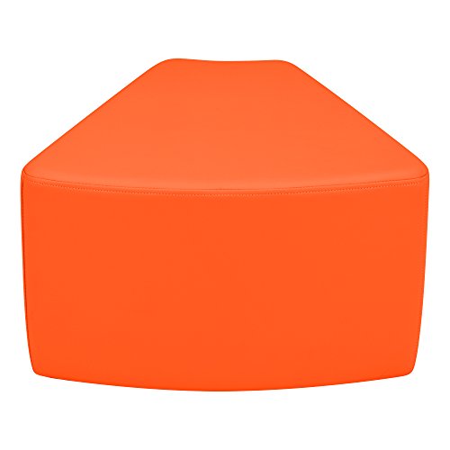 Image of Sprogs 12 inch H Structured Wedge Stool -Flexible Modular Collaborative Soft Seating for Office, Home, Lounge and School Classrooms with Durable Frame -Orange