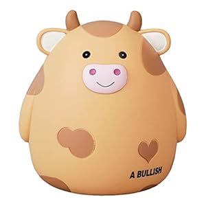 Cow Piggy Bank,Unbreakable Coin Box for Boys Kids,Cute Animal Coin Money Bank Birthday Girls Adults,Coin Saving Boxes Home Decor(Yellow)