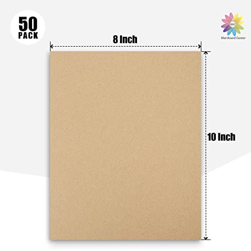 Image of Mat Board Center, 50 Corrugated Cardboard Sheets 8x10 Inches Flat Card Board Inserts for Packing, Shipping, Mailing, DIY Crafts