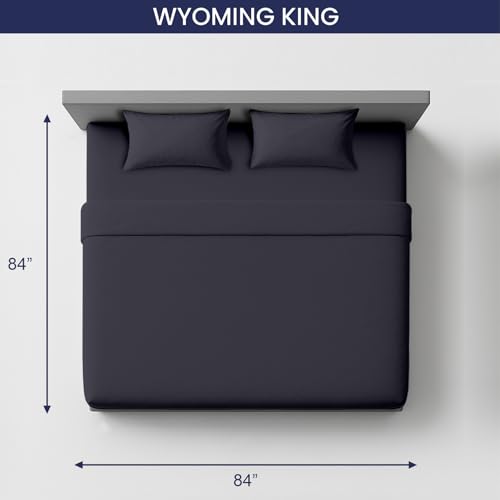 Image of SGI Bedding 84 inch W x 84 inch L 4Pc Emperor /Wyoming King Sheet Set 100% Egyptian Cotton - 600 Thread Count, Fits 12 inch Deep Pocket - Soft Breathable Oversized Sheets, for Extra Large Beds - Dark Gray