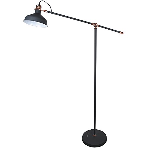 LEPOWER Metal Floor Lamp, Adjustable Head Standing Lamp with Heavy Metal Based, Reading Light for Living Room, Bedroom, Study Room and Office