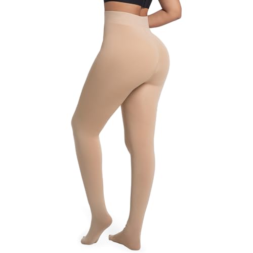 Image of Blostirno Women's Fleece Lined Tights Thermal Pantyhose Leggings Opaque Winter Warm Thick Stockings Tights
