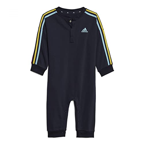 adidas Unisex Baby Overall I 3S Ft Onesie, Legend Ink/Bliss Blue/Impact...