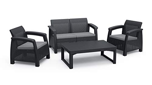 Alibert by Keter Corfu 2er Set Gartenstuhl aus Kunstoff + Corfu II Love...