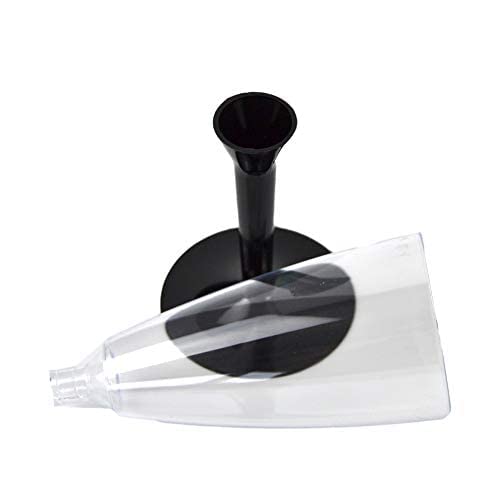 DUE ESSE S.N.C. DI SABATINI ALDO & C. 100 copas de champán base negra + 100 copas de vino o agua, base negra para componer, ideales para fiestas, fiestas, eventos, aperitivos
