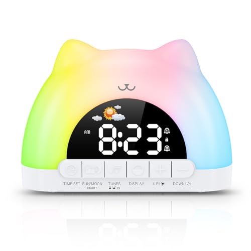 Catálogo para Comprar On-line Luces-despertador del mes. 42 ORIA - Reloj despertador para niños, reloj de entrenamiento para dormir con 11 luces nocturnas RGB, alarmas duales, brillo de 5 niveles, volumen de 4 niveles, para niñas, niños...