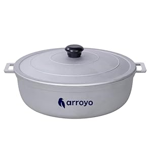 ARROYO Heavy Duty Aluminum Caldero, Even Heat Distribution and Fast Cooking Dutch Oven Pot with Lid (13.2 QT)