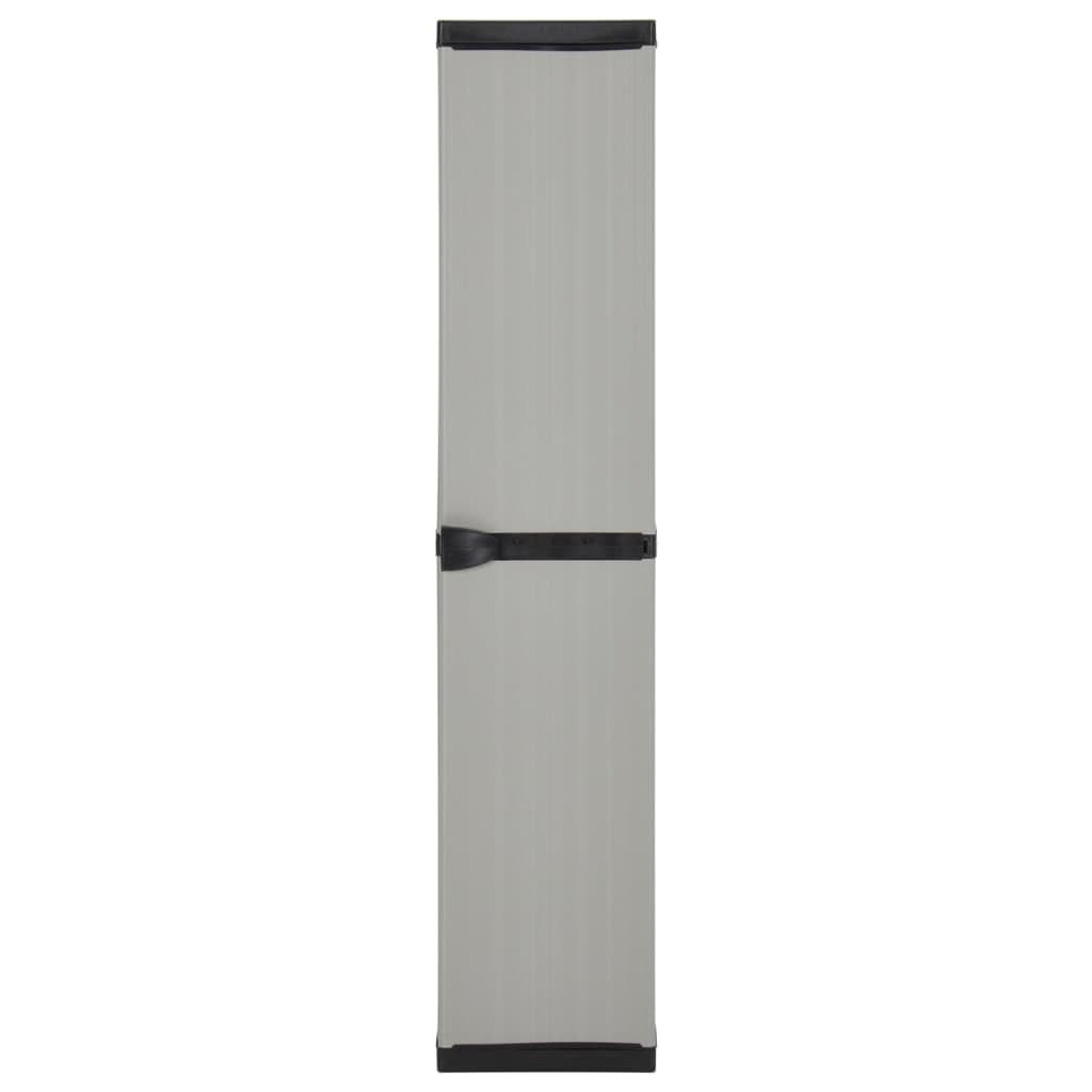 vidaXL Armoire de Rangement de Jardin 3 Étagères Armoire à Outils Meuble de Stockage Fournitures Ménagères Patio Extérieur Gris/Noir 34x40x168cm
