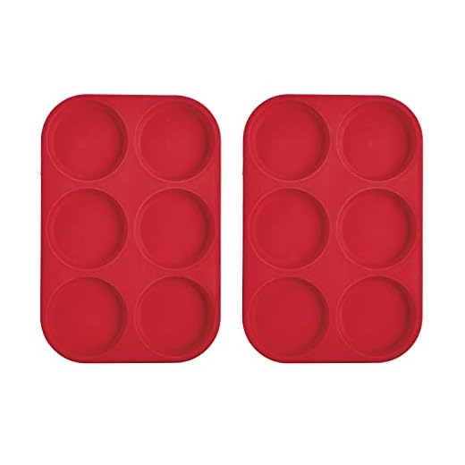 Mrs. Anderson’s Baking 43817 6-Cup Muffin Top Pan, Non-Stick European-Grade Silicone, Set of 2