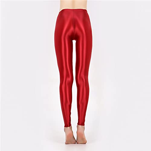Image of cloudmall Women Sexy Semi Opaque Pantyhose Running Tights Yoga Leggings Oil Shiny Stocking